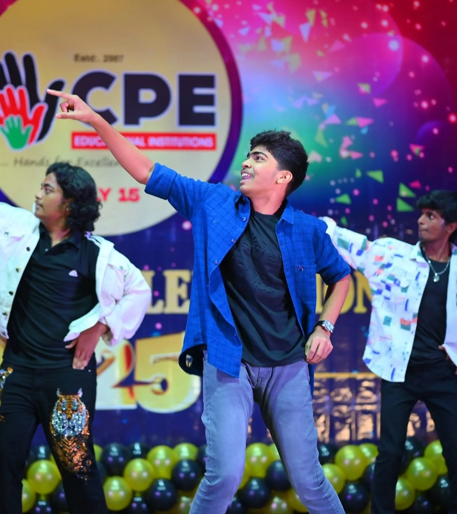 CPE students performing an energetic group dance