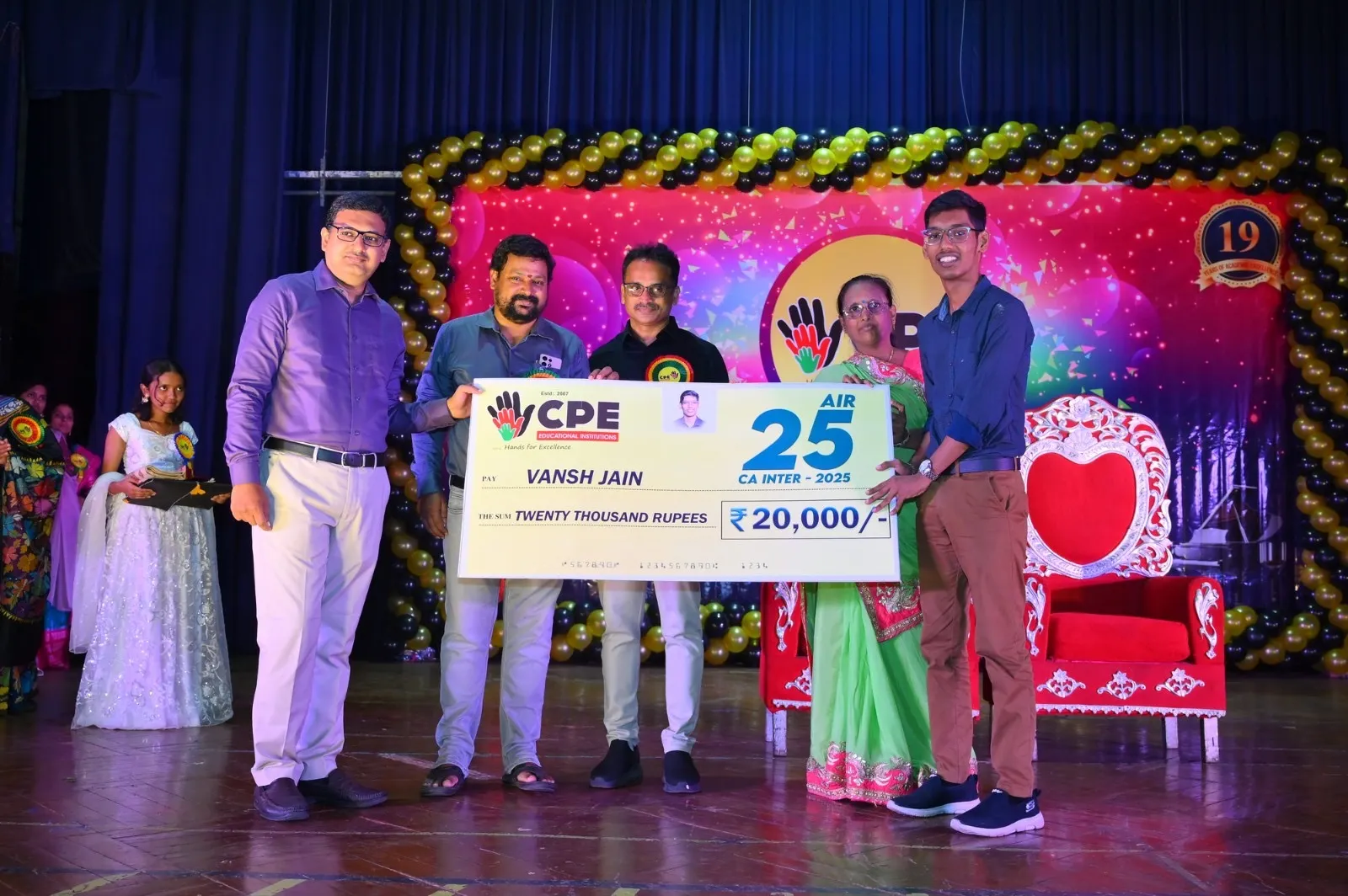 Scholarship cheque presentation