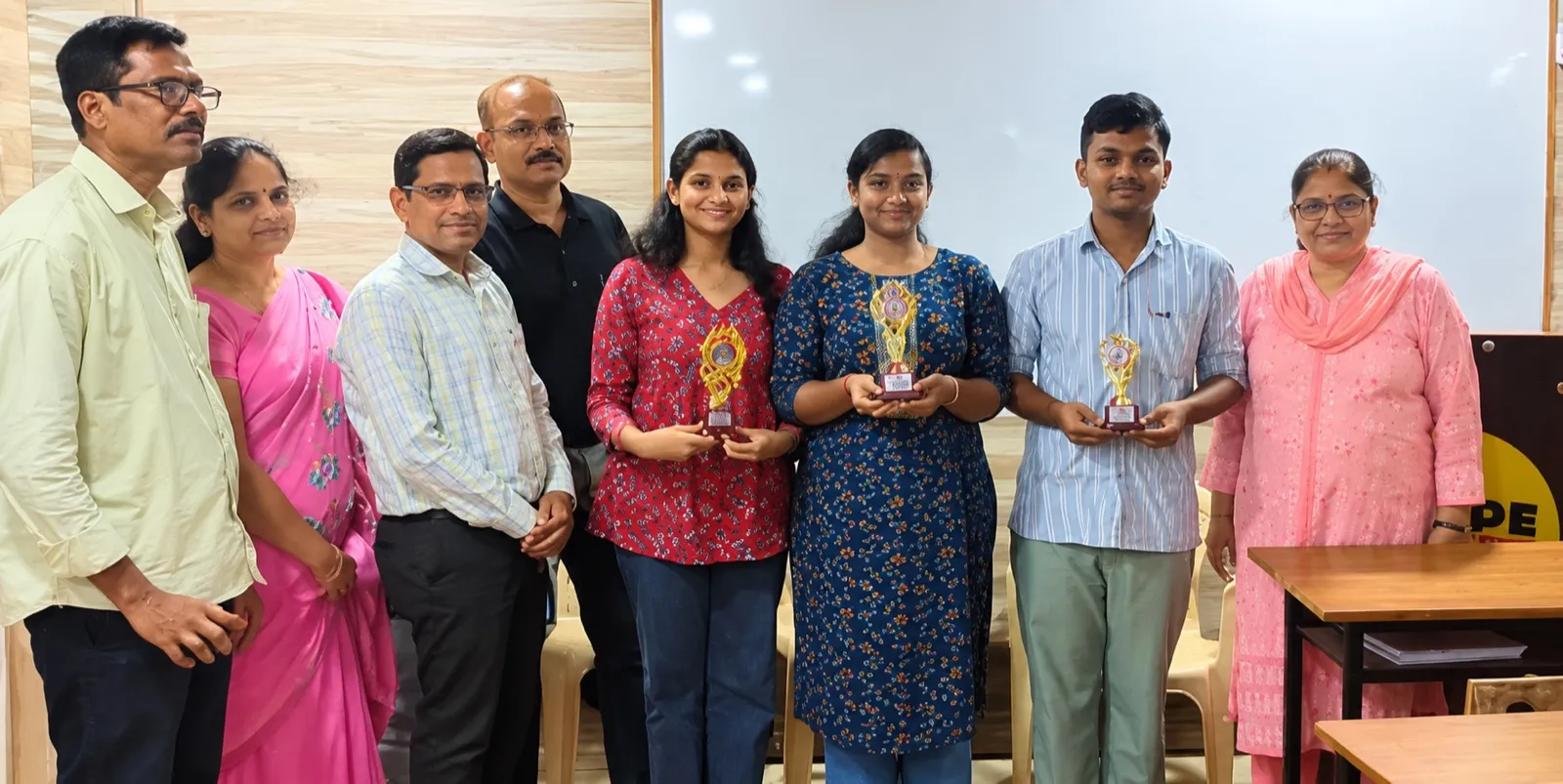 Trophy winners with faculty